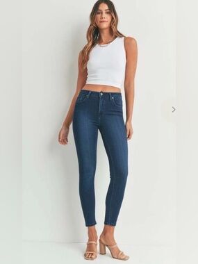 Just Black Denim Skinny Jeans Size 29P Petite Dark Wash Stretch Mid Rise